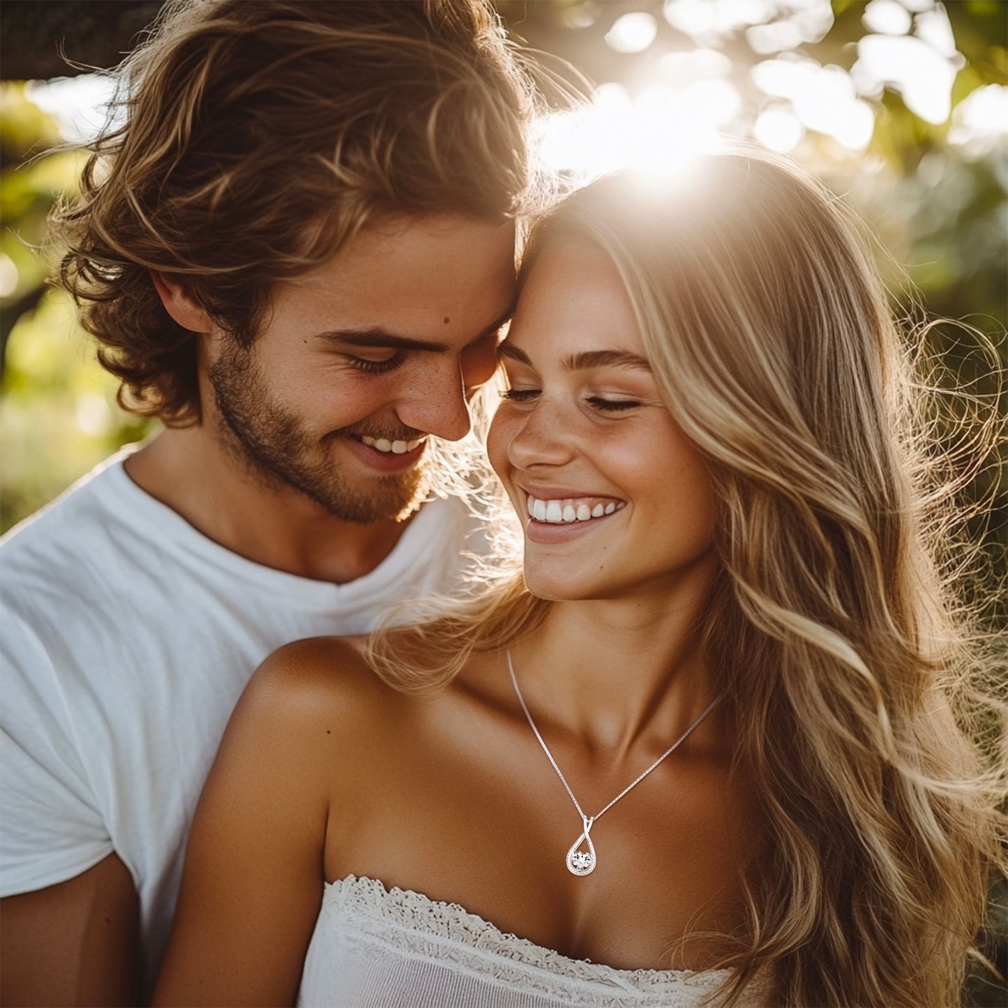 Infinity Heart Moissanite Pendant (1-4 CT. VVS1)