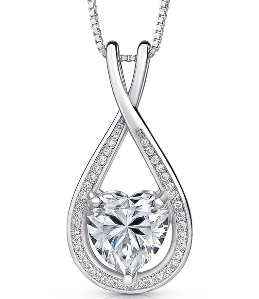 Infinity Heart Moissanite Pendant (1-4 CT. VVS1)