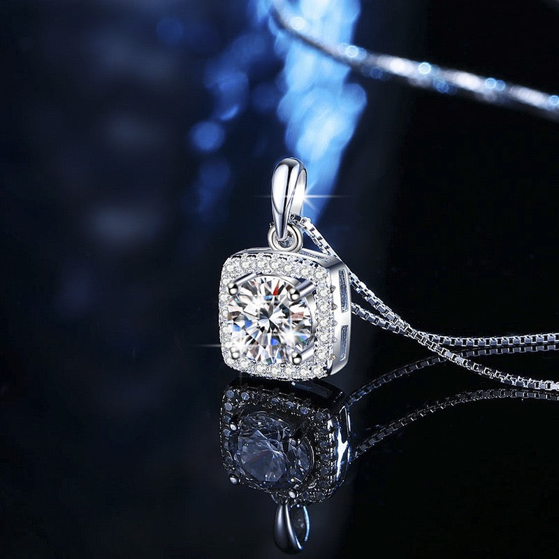 Square Moissanite Pendant (.7 CT. VVS1)