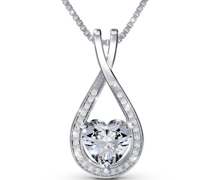 Infinity Heart Moissanite Pendant (1-4 CT. VVS1)