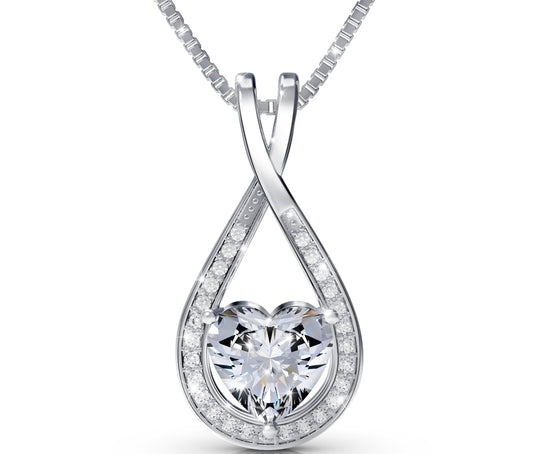 Infinity Heart Moissanite Pendant (1-4 CT. VVS1)