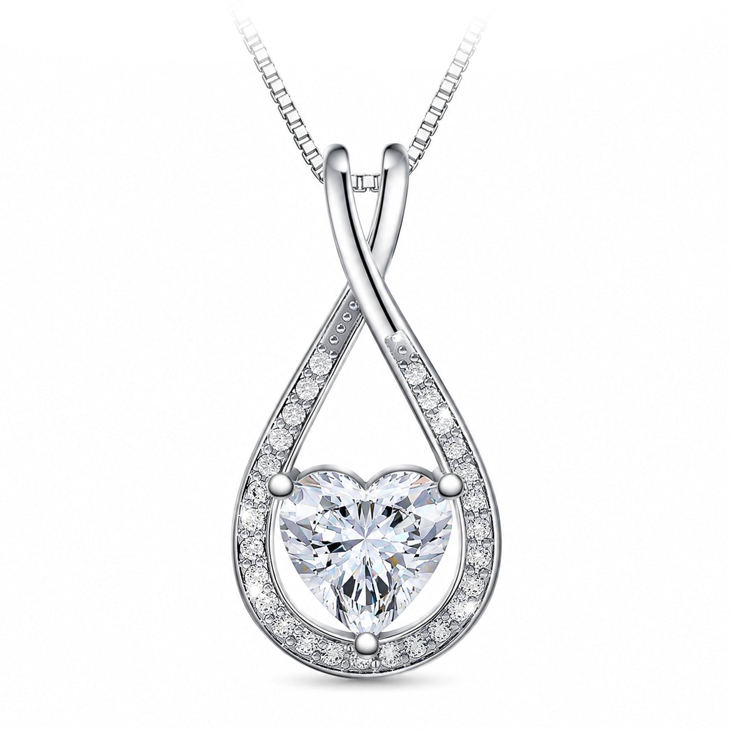 Infinity Heart Moissanite Pendant (1-4 CT. VVS1)
