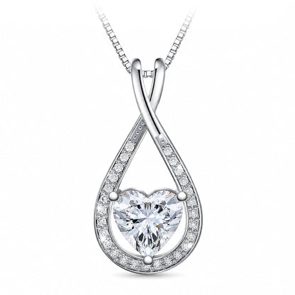 Infinity Heart Moissanite Pendant (1-4 CT. VVS1)