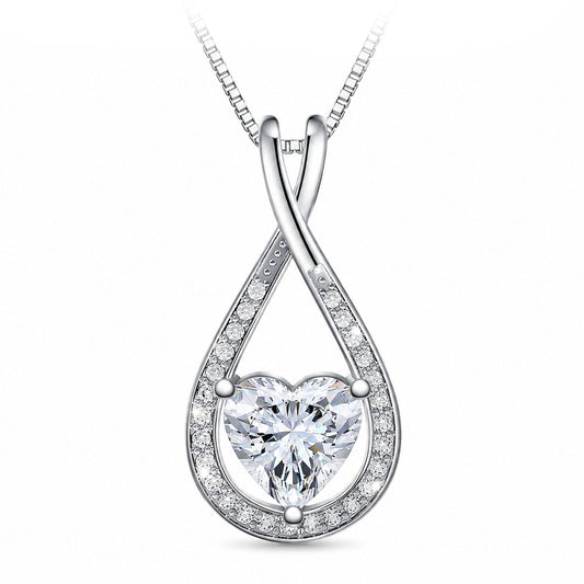 Infinity Heart Moissanite Pendant (1-4 CT. VVS1)