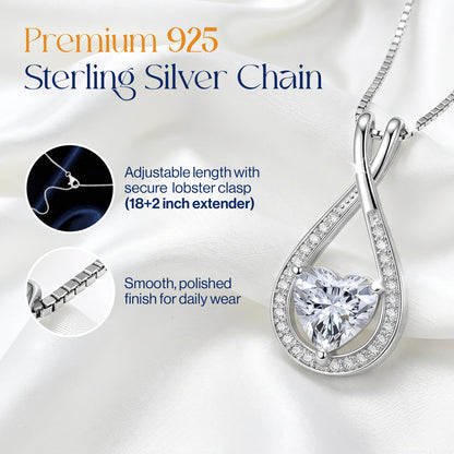 Infinity Heart Moissanite Pendant (1-4 CT. VVS1)