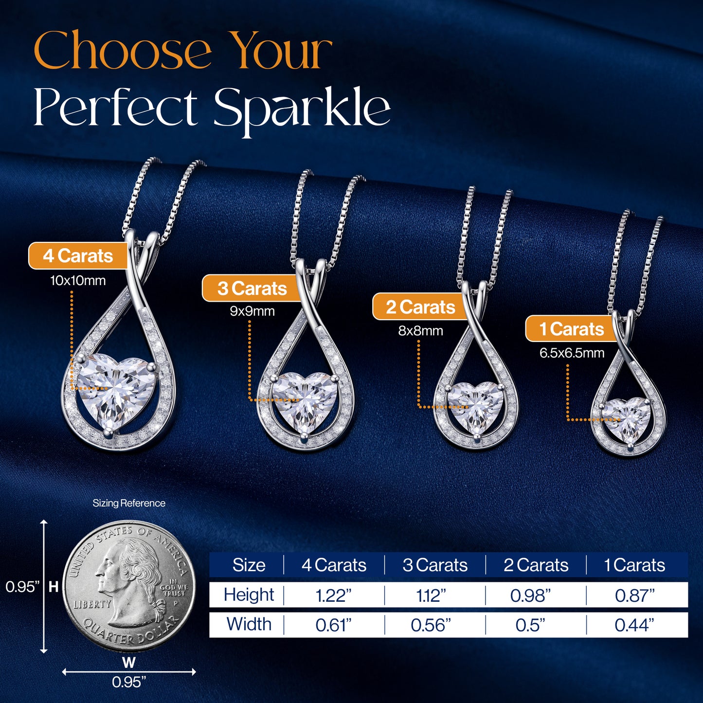 Infinity Heart Moissanite Pendant (1-4 CT. VVS1)